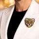 Handmade Jewelry Unisex Leopard Face Brooch